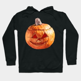 Watercolor Smiling Carved Pumpkin Hoodie